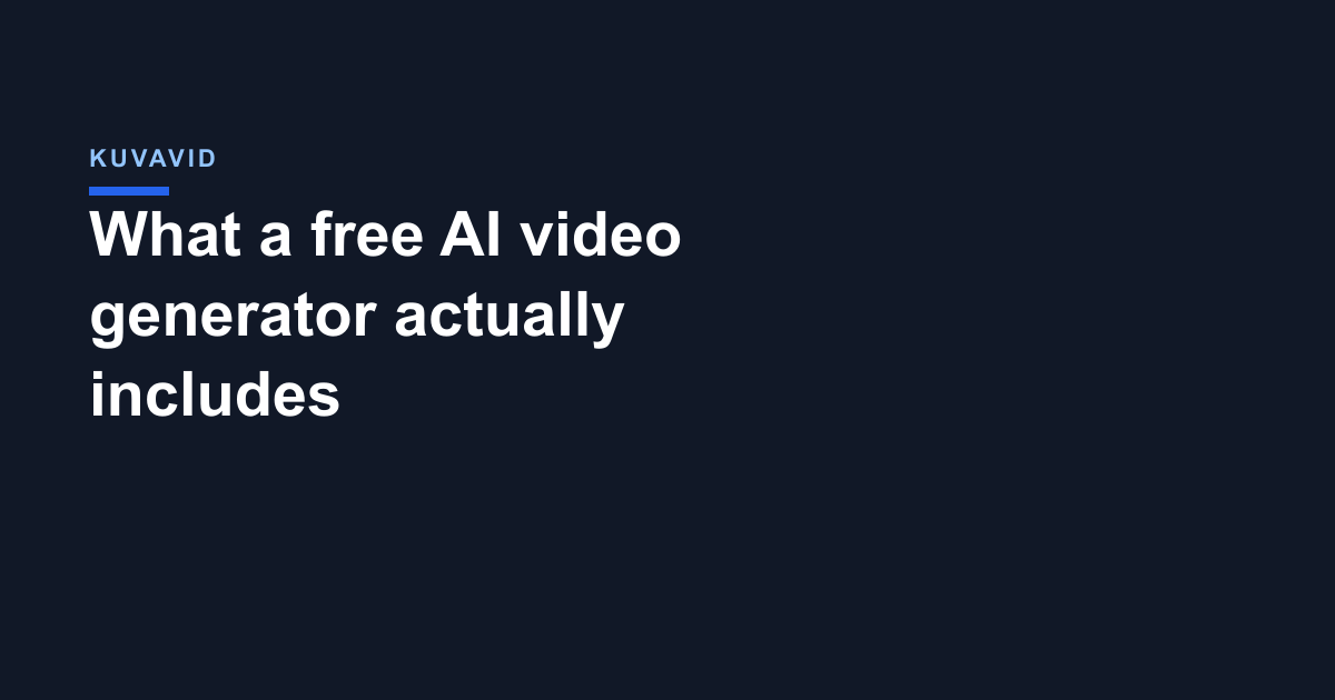 What a free AI video generator actually includes